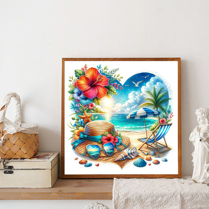 Summer Beach - Full Round Drill Diamond Painting 30*30CM