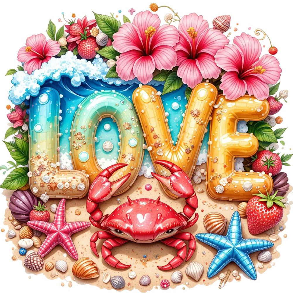 Love Beach - Full Round Drill Diamond Painting 30*30CM