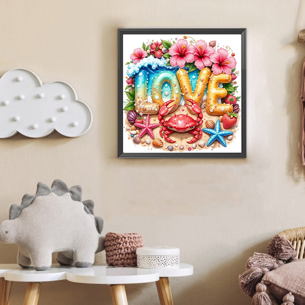 Love Beach - Full Round Drill Diamond Painting 30*30CM
