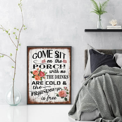 Rose Calligraphy And Painting - 14CT Stamped Cross Stitch 30*40CM
