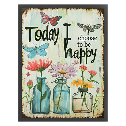 Flower Calligraphy And Painting - 14CT Stamped Cross Stitch 30*40CM