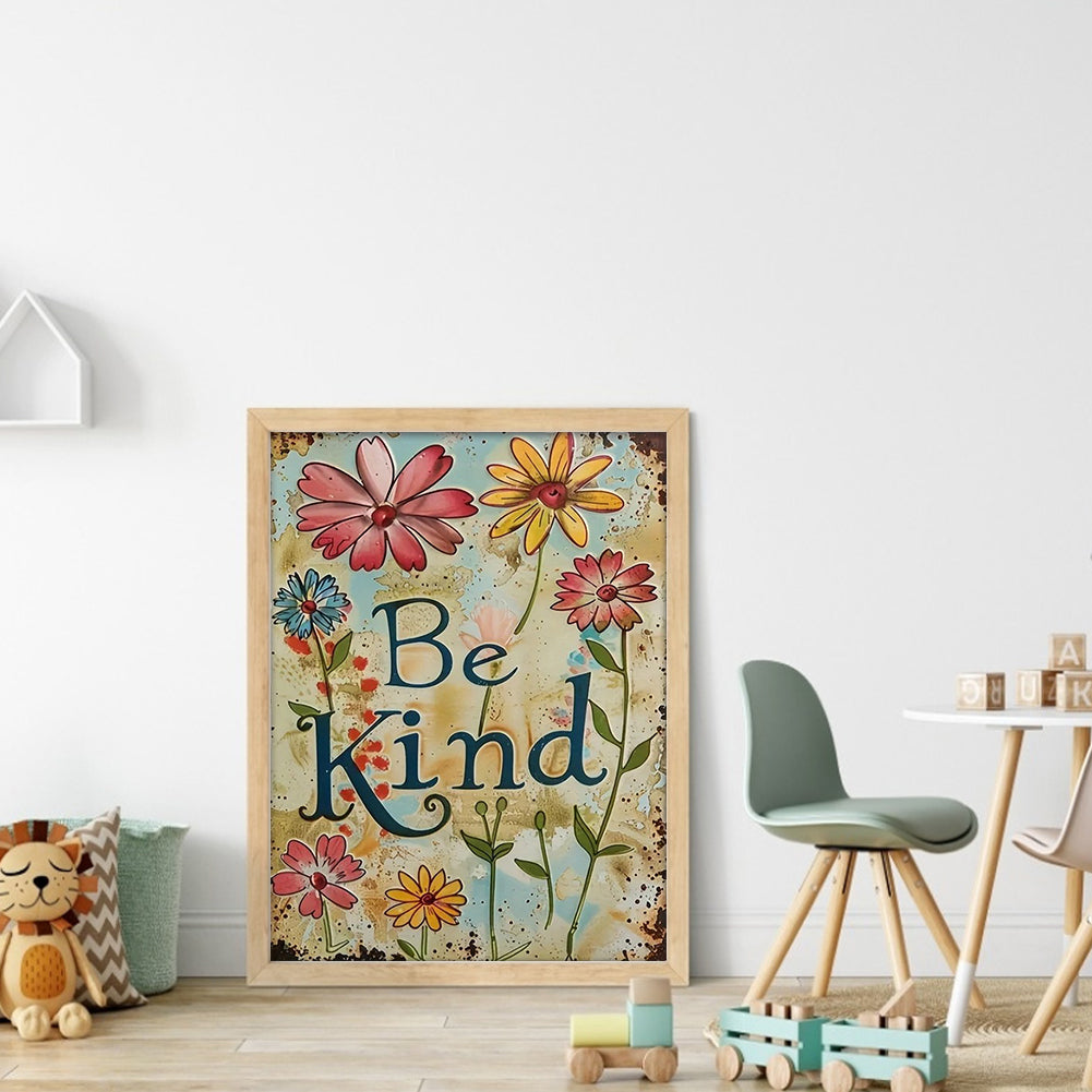 Flower Calligraphy And Painting - 14CT Stamped Cross Stitch 30*40CM
