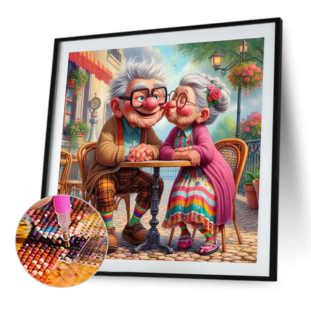 Warm Elderly Couple - Full Round Drill Diamond Painting 40*40CM