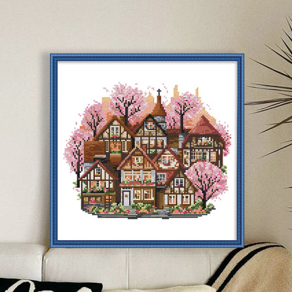 Spring Cottage - 11CT Stamped Cross Stitch 37*37CM(Joy Sunday)