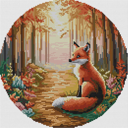 Red Fox - 11CT Stamped Cross Stitch 37*37CM(Joy Sunday)