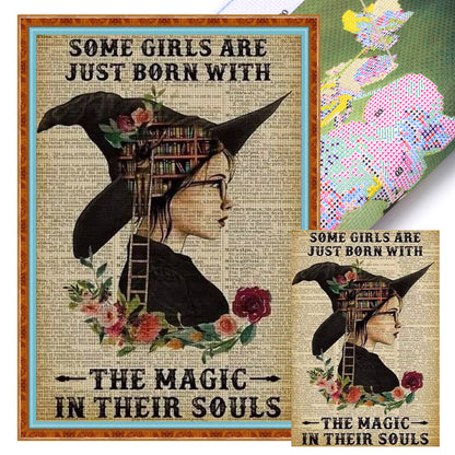 Witch Books - 11CT Stamped Cross Stitch 40*60CM