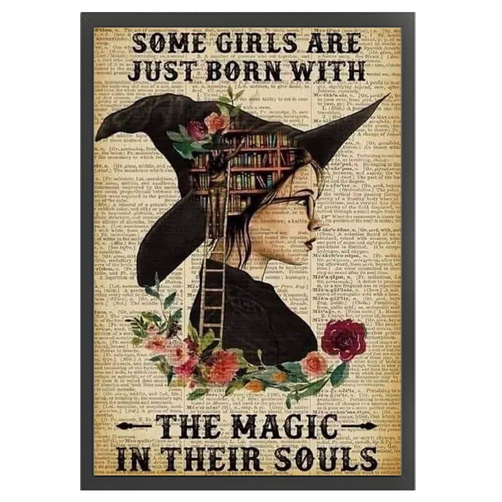 Witch Books - 11CT Stamped Cross Stitch 40*60CM