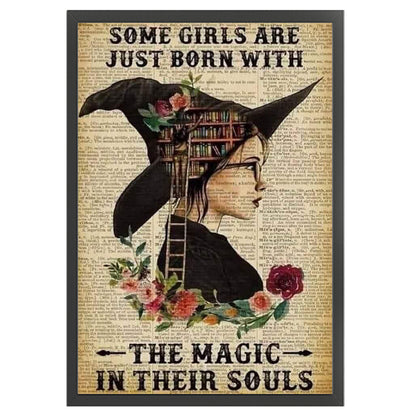 Witch Books - 11CT Stamped Cross Stitch 40*60CM