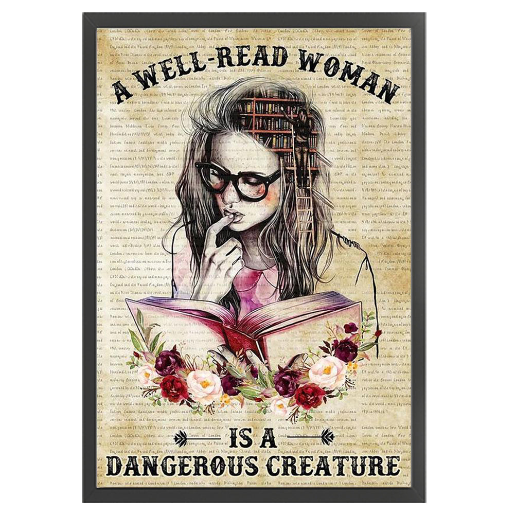 Girl Reading - 11CT Stamped Cross Stitch 40*60CM