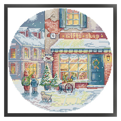 Christmas - 14CT Stamped Cross Stitch 32*32CM(Joy Sunday)