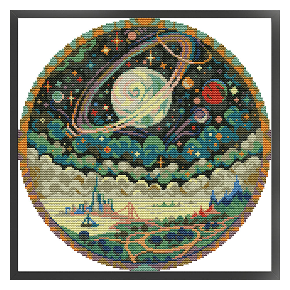 Starry Sky 2 - 14CT Stamped Cross Stitch 34*34CM(Joy Sunday)