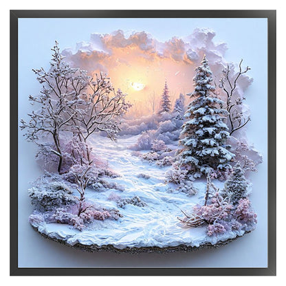 Seasonal Scenery: Winter - 11CT Stamped Cross Stitch 50*50CM
