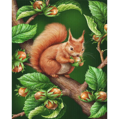 Squirrel On A Branch - 11CT Stamped Cross Stitch 40*50CM