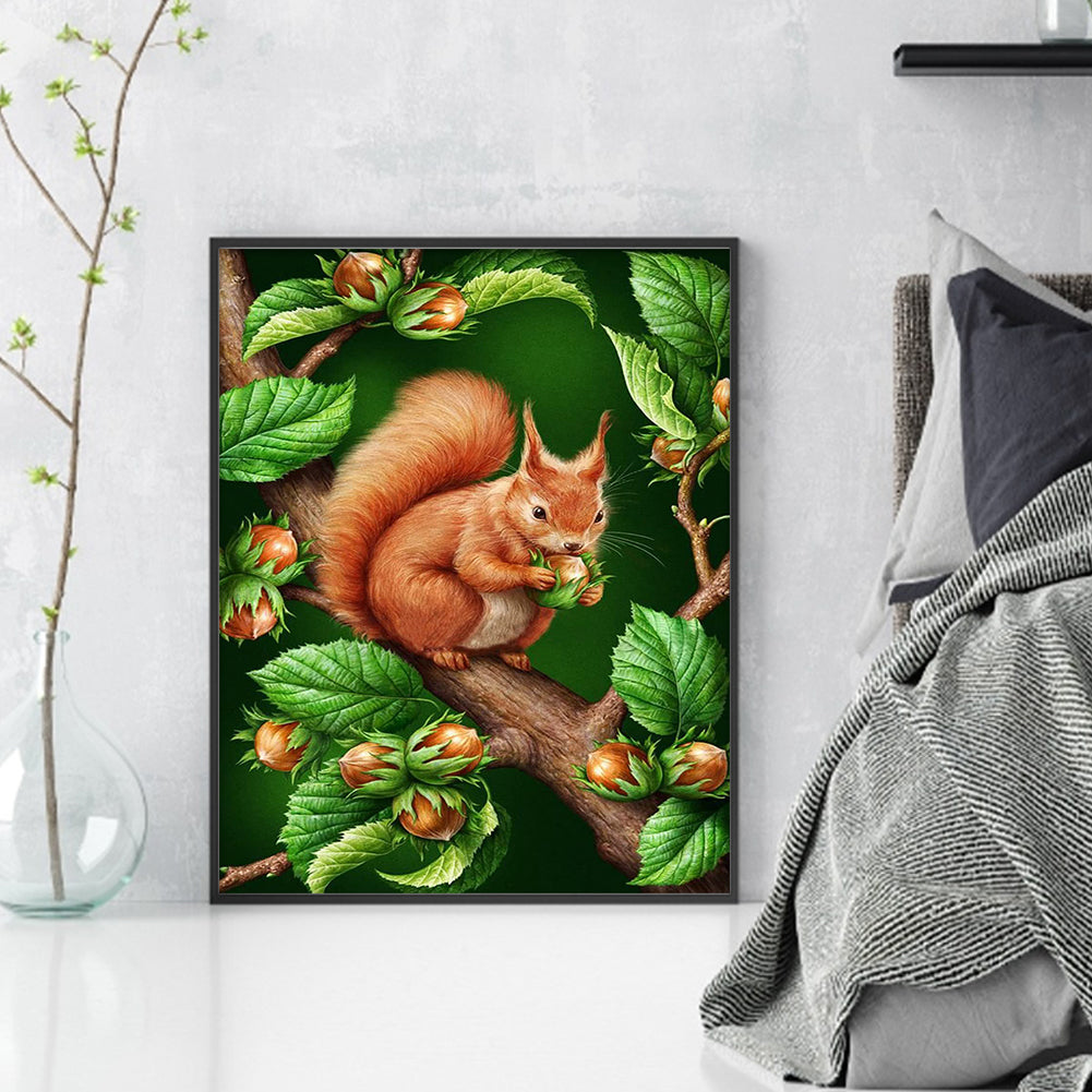 Squirrel On A Branch - 11CT Stamped Cross Stitch 40*50CM
