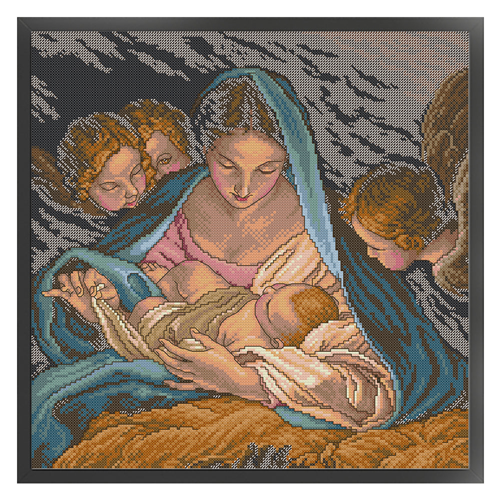Angel'S Birth - 14CT Stamped Cross Stitch 38*38CM(Joy Sunday)
