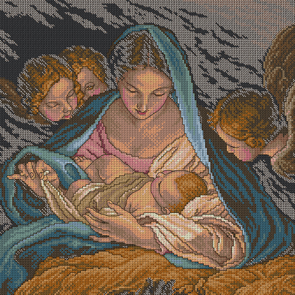 Angel'S Birth - 14CT Stamped Cross Stitch 38*38CM(Joy Sunday)