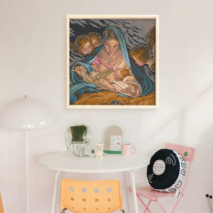 Angel'S Birth - 14CT Stamped Cross Stitch 38*38CM(Joy Sunday)