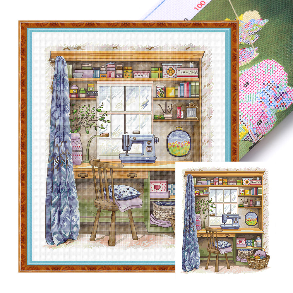 My Handmade Tabletop - 14CT Stamped Cross Stitch 42*48CM(Joy Sunday)