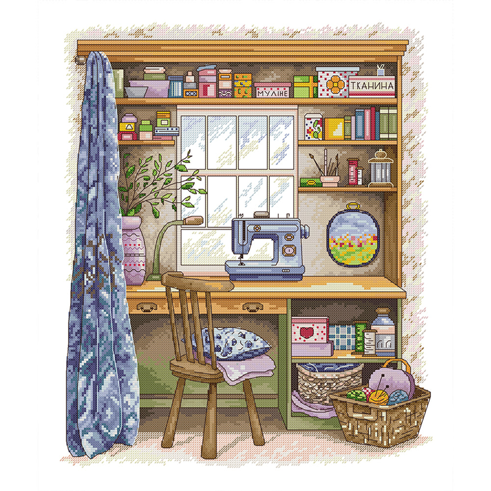 My Handmade Tabletop - 14CT Stamped Cross Stitch 42*48CM(Joy Sunday)