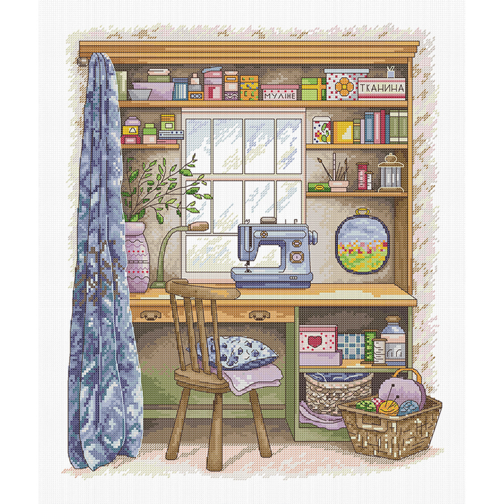 My Handmade Tabletop - 14CT Stamped Cross Stitch 42*48CM(Joy Sunday)