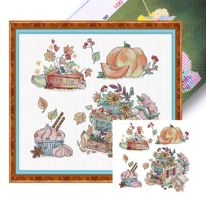 Autumn Treats - 14CT Stamped Cross Stitch 44*41CM(Joy Sunday)