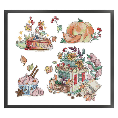 Autumn Treats - 14CT Stamped Cross Stitch 44*41CM(Joy Sunday)