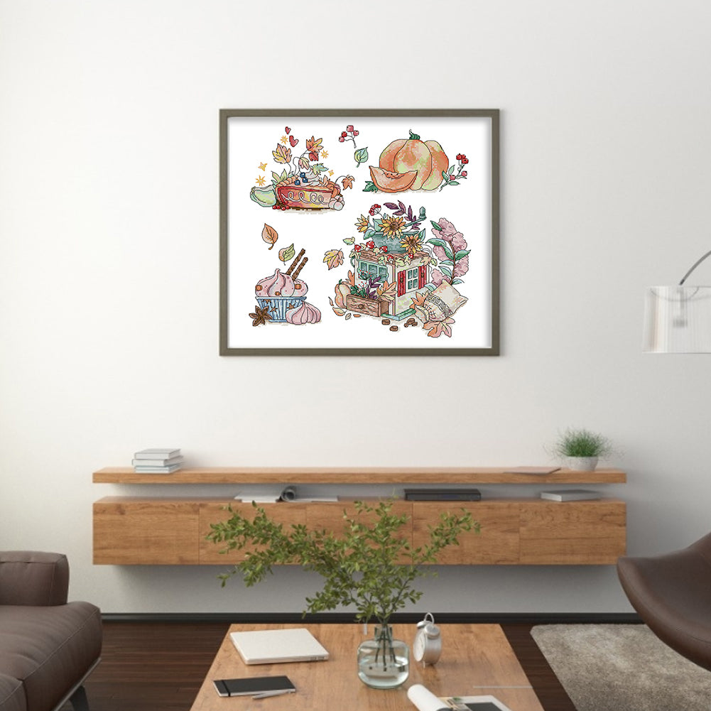 Autumn Treats - 14CT Stamped Cross Stitch 44*41CM(Joy Sunday)