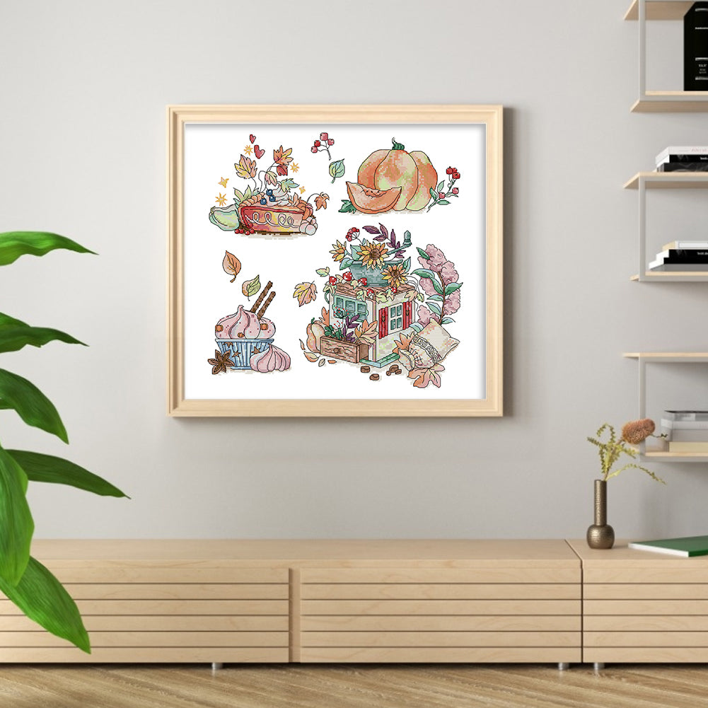 Autumn Treats - 14CT Stamped Cross Stitch 44*41CM(Joy Sunday)
