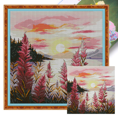 Sunset 6 - 14CT Stamped Cross Stitch 37*37CM(Joy Sunday)