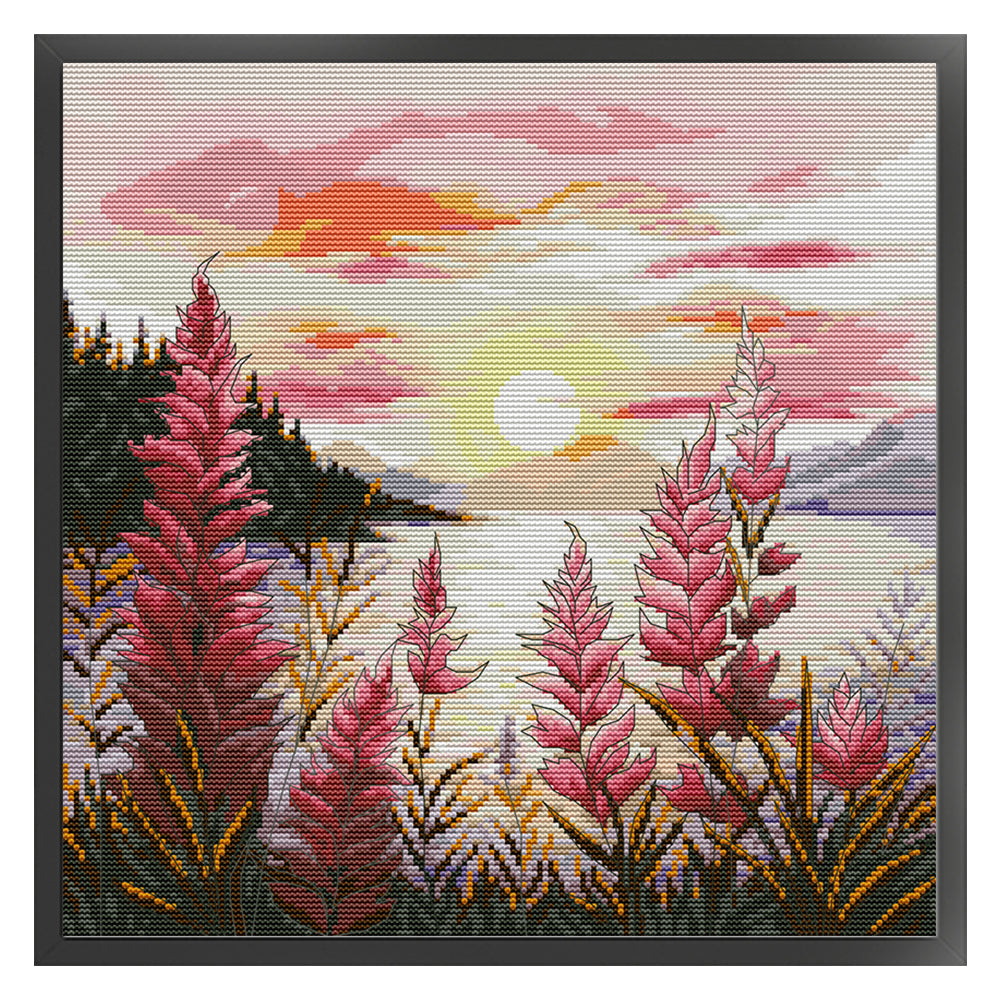 Sunset 6 - 14CT Stamped Cross Stitch 37*37CM(Joy Sunday)