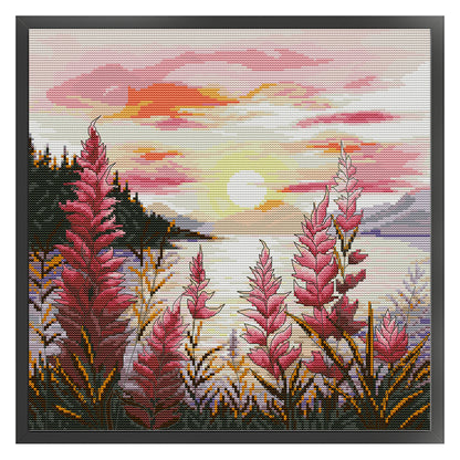 Sunset 6 - 14CT Stamped Cross Stitch 37*37CM(Joy Sunday)