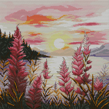 Sunset 6 - 14CT Stamped Cross Stitch 37*37CM(Joy Sunday)