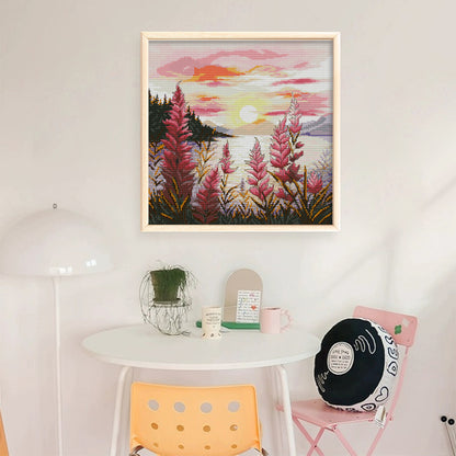 Sunset 6 - 14CT Stamped Cross Stitch 37*37CM(Joy Sunday)