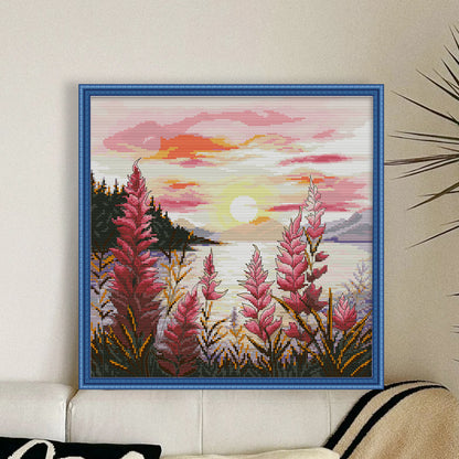 Sunset 6 - 14CT Stamped Cross Stitch 37*37CM(Joy Sunday)
