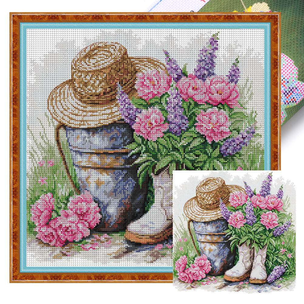 Garden Decorations - 14CT Stamped Cross Stitch 41*41CM(Joy Sunday)