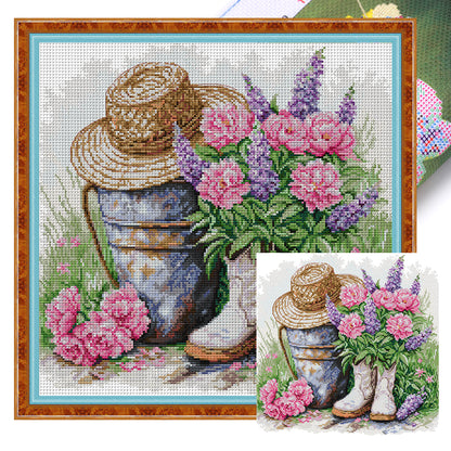 Garden Decorations - 14CT Stamped Cross Stitch 41*41CM(Joy Sunday)