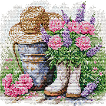Garden Decorations - 14CT Stamped Cross Stitch 41*41CM(Joy Sunday)