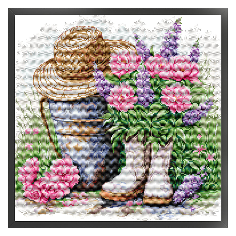 Garden Decorations - 14CT Stamped Cross Stitch 41*41CM(Joy Sunday)