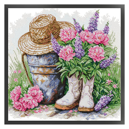 Garden Decorations - 14CT Stamped Cross Stitch 41*41CM(Joy Sunday)