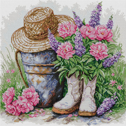Garden Decorations - 14CT Stamped Cross Stitch 41*41CM(Joy Sunday)