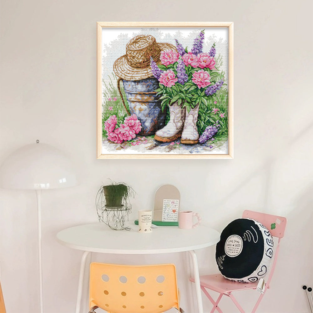 Garden Decorations - 14CT Stamped Cross Stitch 41*41CM(Joy Sunday)