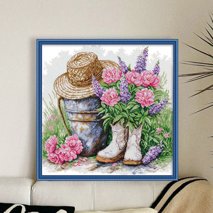 Garden Decorations - 14CT Stamped Cross Stitch 41*41CM(Joy Sunday)