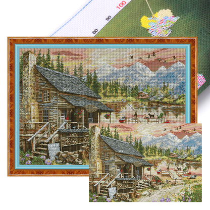 Country Shop - 14CT Stamped Cross Stitch 69*52CM(Joy Sunday)