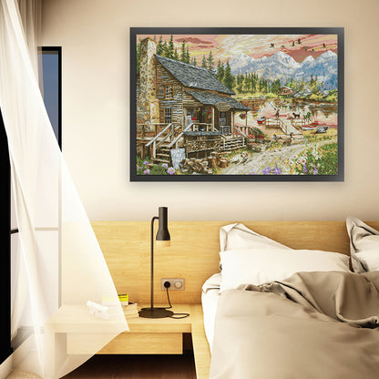 Country Shop - 14CT Stamped Cross Stitch 69*52CM(Joy Sunday)