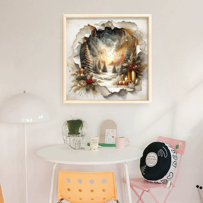 Christmas Scenery - 11CT Stamped Cross Stitch 40*40CM