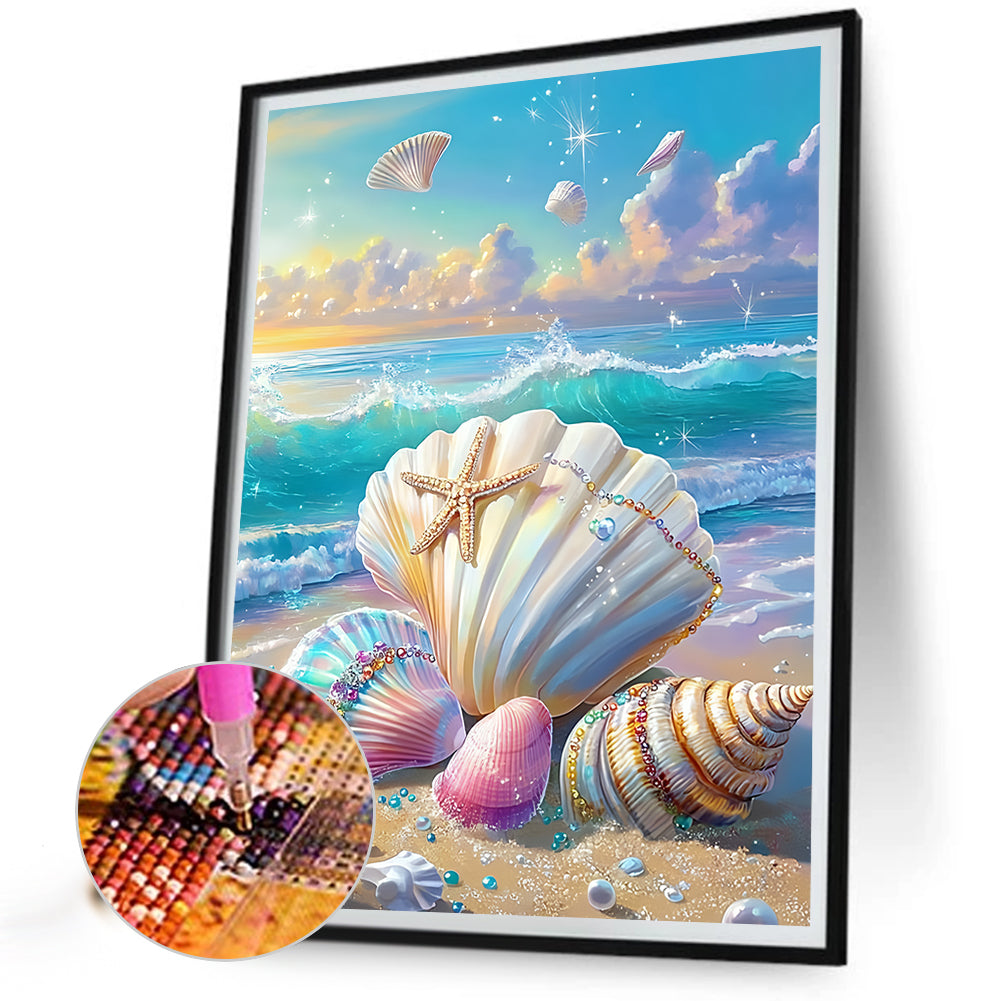Shell Beach - Full Round Drill Diamond Painting 40*50CM