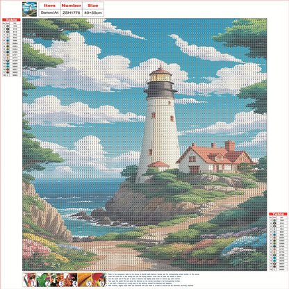 Lighthouse - Full Round Drill Diamond Painting 40*50CM