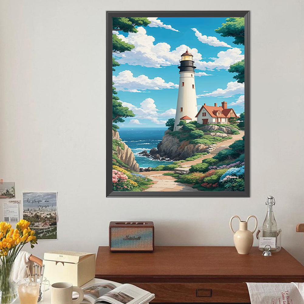 Lighthouse - Full Round Drill Diamond Painting 40*50CM