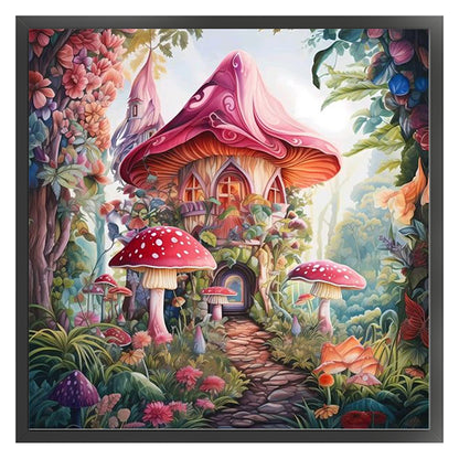 Mushroom House - 16CT Stamped Cross Stitch 40*40CM