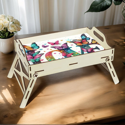 5D DIY LOVE Diamond Painting Wooden Serving Tray with Handle for Coffee Table